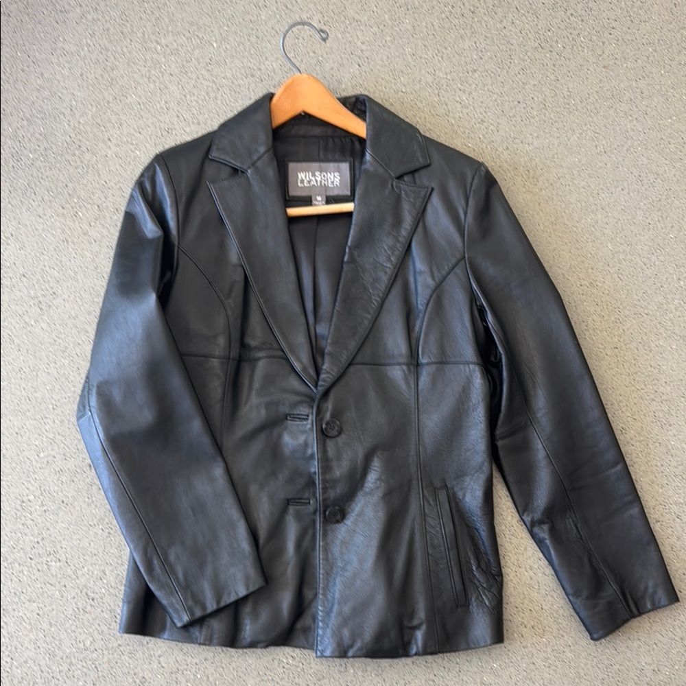 BNWOT Black Wilsons Leather Blazer Y2K
